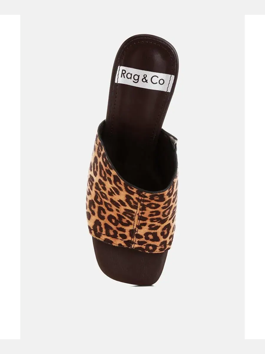Женские туфли на каблуке Rag and Co Carmila с квадратным носком Rag & Co, Leopard Polyurethane — изображение 3 из 7