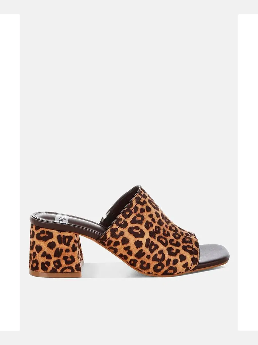 Женские туфли на каблуке Rag and Co Carmila с квадратным носком Rag & Co, Leopard Polyurethane — изображение 4 из 7