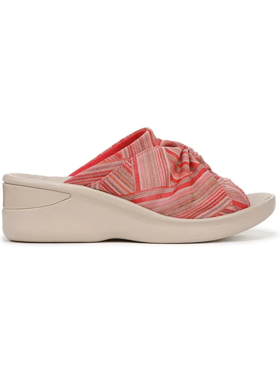 Женские моющиеся сандалии на танкетке Smile 3 LifeStride, Coral Stripe Stretch Fabric — изображение 2 из 7