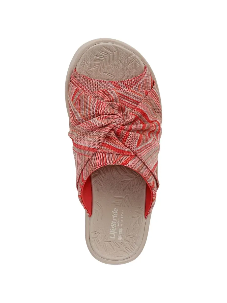 Женские моющиеся сандалии на танкетке Smile 3 LifeStride, Coral Stripe Stretch Fabric — изображение 4 из 7