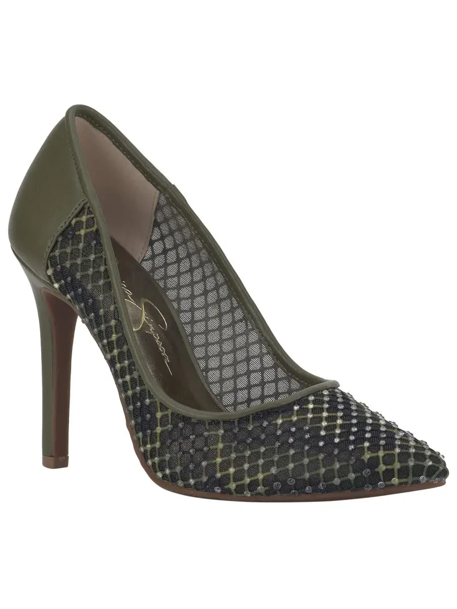 Туфли-лодочки с принтом, модель Cassani Jessica Simpson, Deep Moss Camo Rhinestone Mesh — изображение 1 из 5