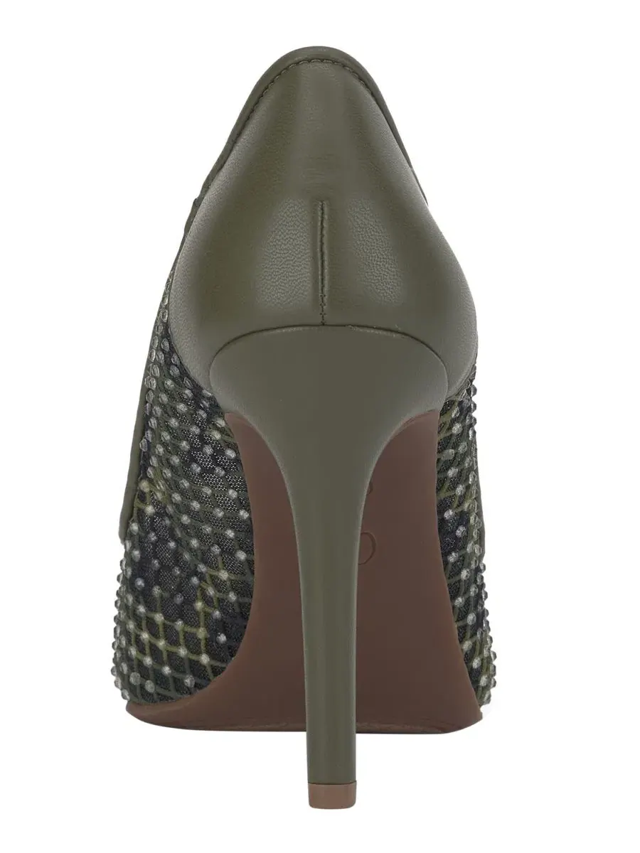 Туфли-лодочки с принтом, модель Cassani Jessica Simpson, Deep Moss Camo Rhinestone Mesh — изображение 3 из 5