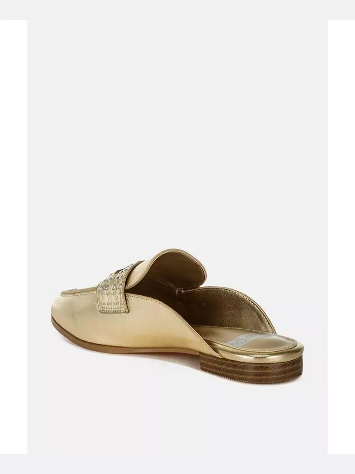 Мюли Adam Lane Stud Detail Metallic Leather Rag & Co — изображение 2 из 3