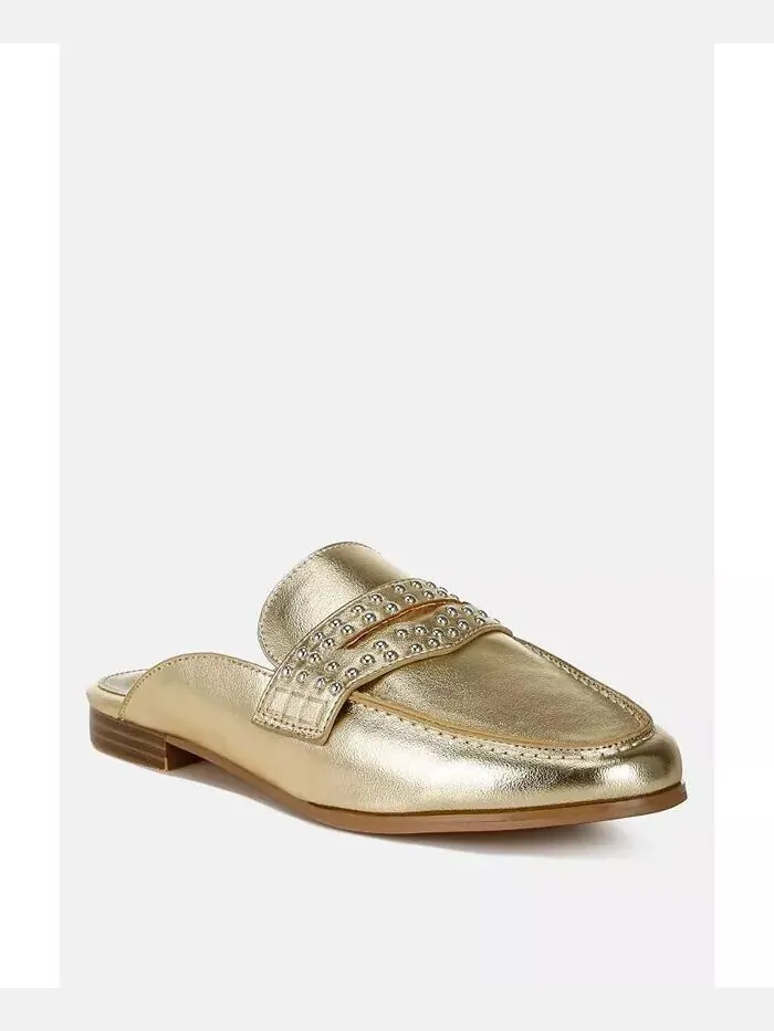 Мюли Adam Lane Stud Detail Metallic Leather Rag & Co — изображение 3 из 3