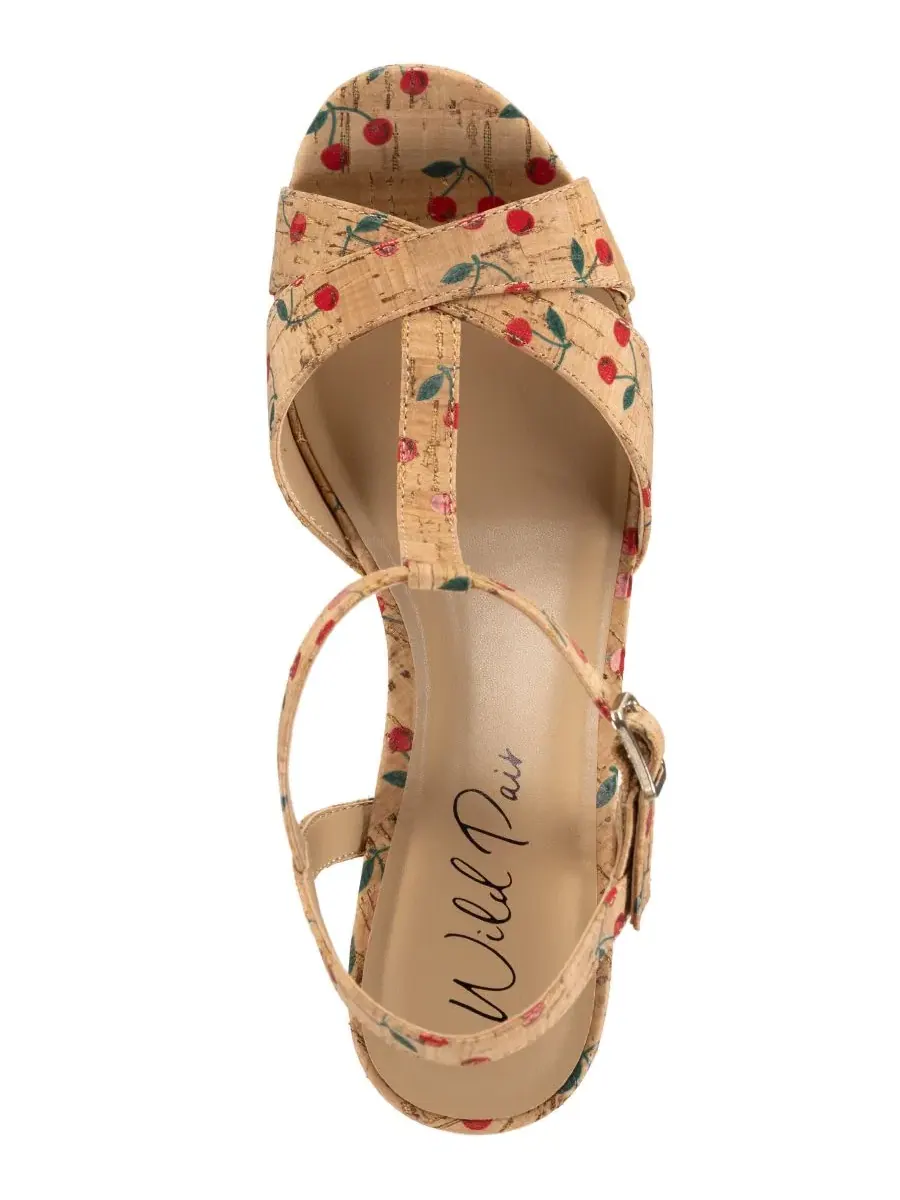 Босоножки на платформе и каблуке с ремешком Jillien Wild Pair, Cherry Cork — изображение 4 из 5
