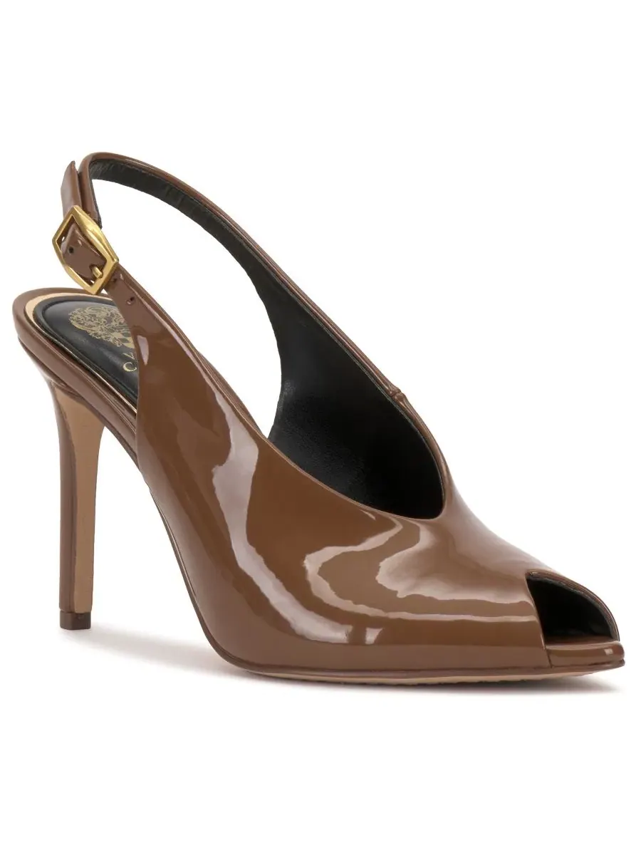 Туфли-лодочки с открытым носком Helenza Slingback Pumps Vince Camuto, Burnt Sugar Patent