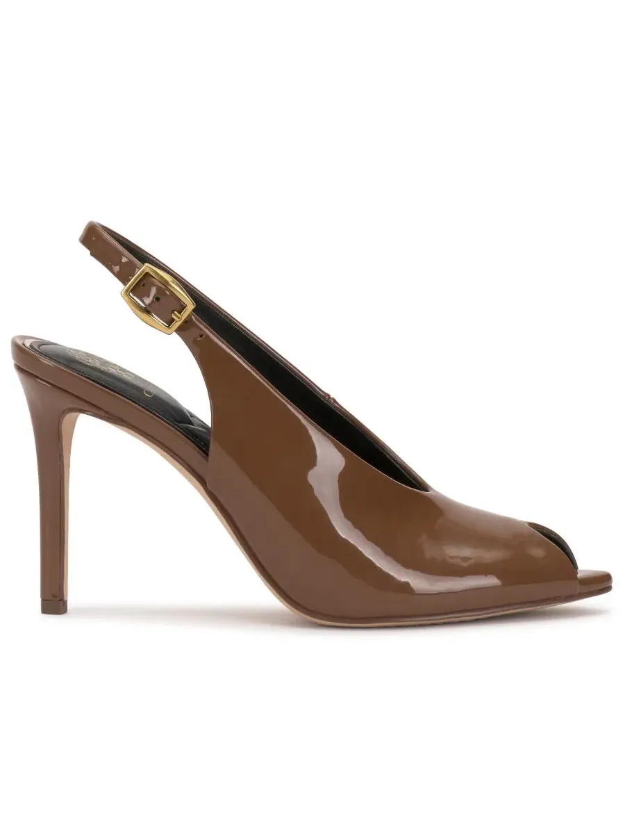 Туфли-лодочки с открытым носком Helenza Slingback Pumps Vince Camuto, Burnt Sugar Patent — изображение 2 из 5