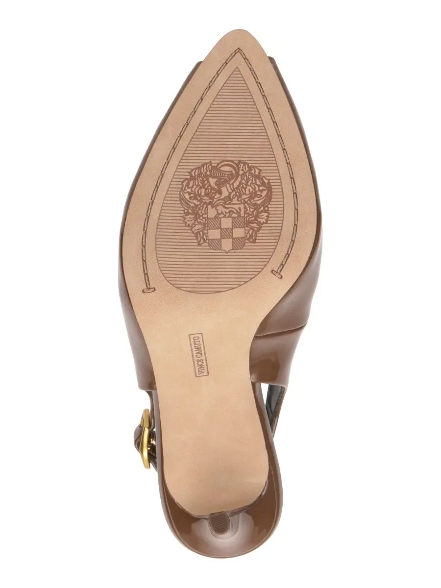 Туфли-лодочки с открытым носком Helenza Slingback Pumps Vince Camuto, Burnt Sugar Patent — изображение 5 из 5