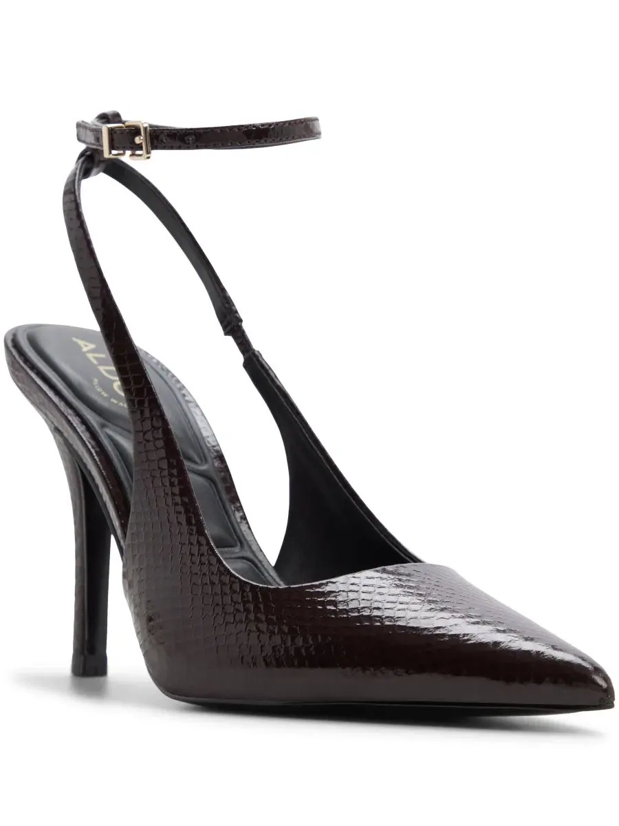 Туфли-лодочки Nikoletta Slingback Pumps ALDO, Maroon Embossed Snake — изображение 1 из 5