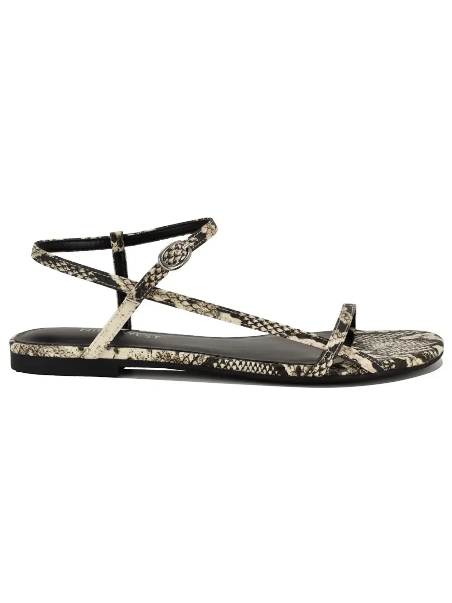 Женские сандалии Masow с круглым носком и ремешками Nine West, светлый-natural snake — изображение 2 из 5