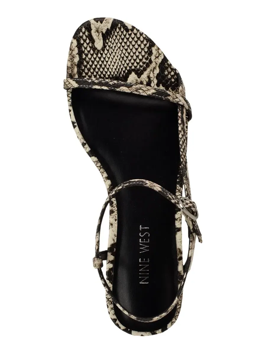 Женские сандалии Masow с круглым носком и ремешками Nine West, светлый-natural snake — изображение 4 из 5