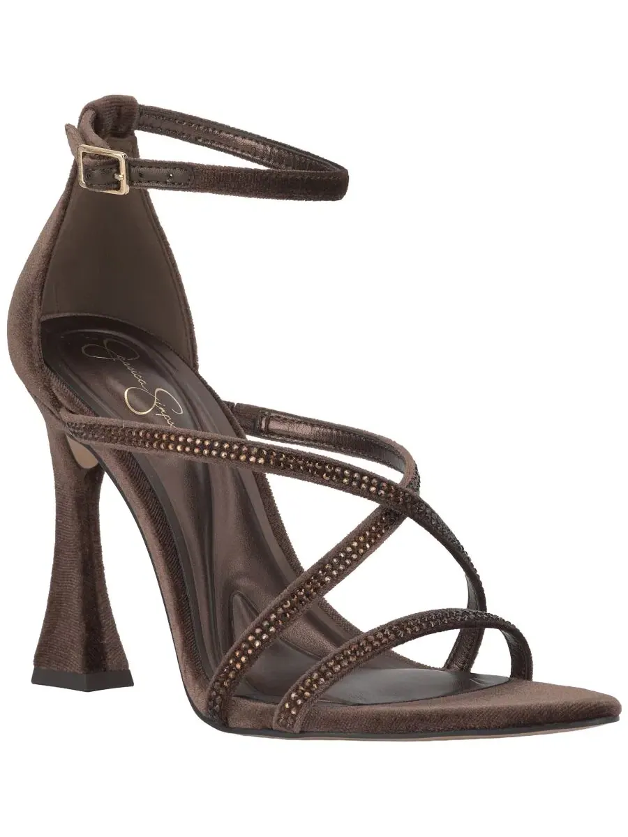 Босоножки на каблуке с ремешками Kaliye Jessica Simpson, Dark Truffle Velvet — изображение 1 из 5