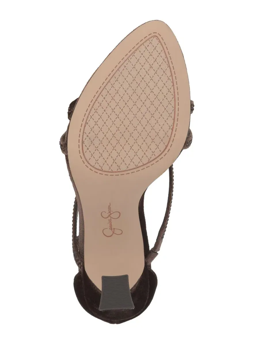 Босоножки на каблуке с ремешками Kaliye Jessica Simpson, Dark Truffle Velvet — изображение 5 из 5
