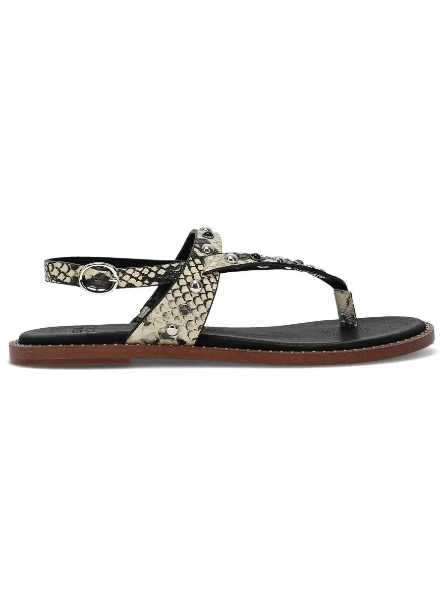 Сандалии-вьетнамки с шипами Bucky Studded Frye and Co., Snake Emboss — изображение 2 из 5