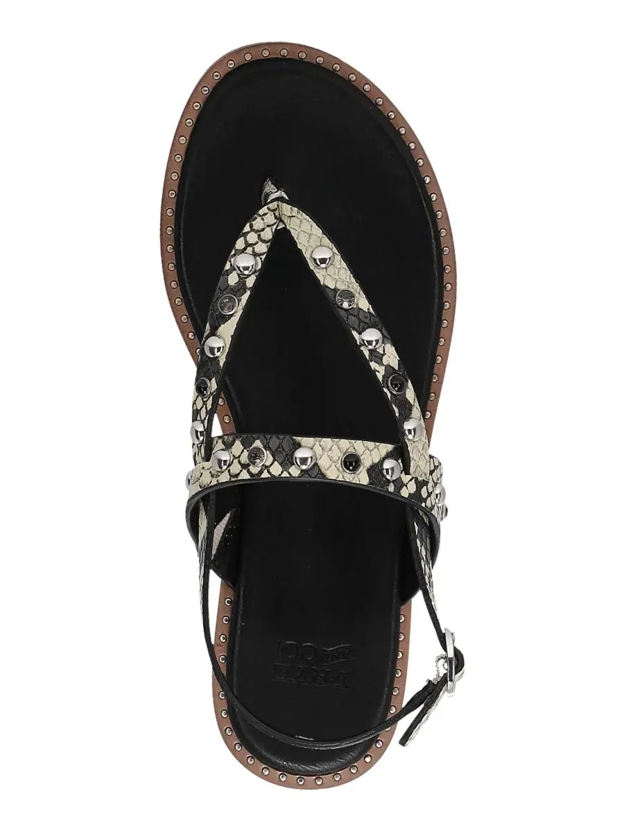Сандалии-вьетнамки с шипами Bucky Studded Frye and Co., Snake Emboss — изображение 4 из 5