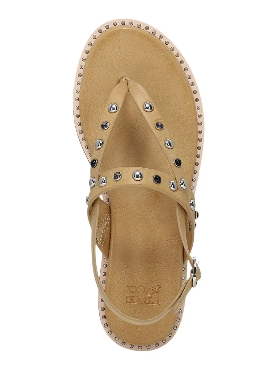 Босоножки-сандалии с шипами, модель Bucky Studded Thong Frye and Co., Light Flax — изображение 4 из 5