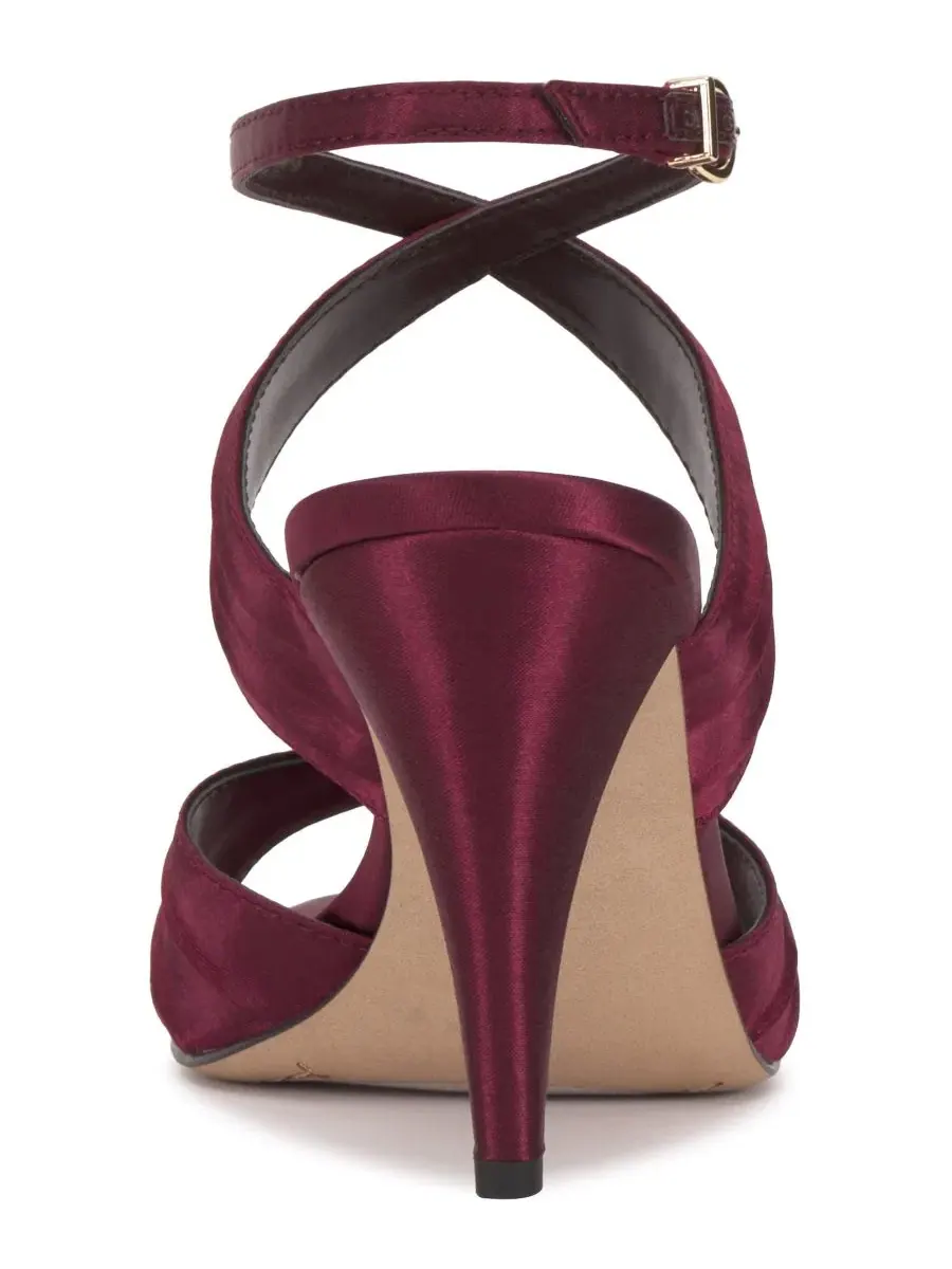 Сандалии с коническим каблуком Altnori Cone Heel Dress Sandals Vince Camuto, Rich Petit Sirah Satin — изображение 3 из 5