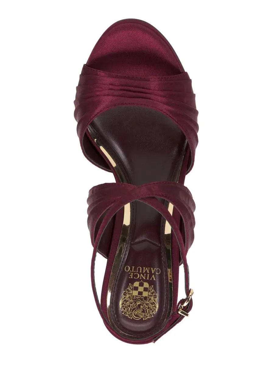 Сандалии с коническим каблуком Altnori Cone Heel Dress Sandals Vince Camuto, Rich Petit Sirah Satin — изображение 4 из 5