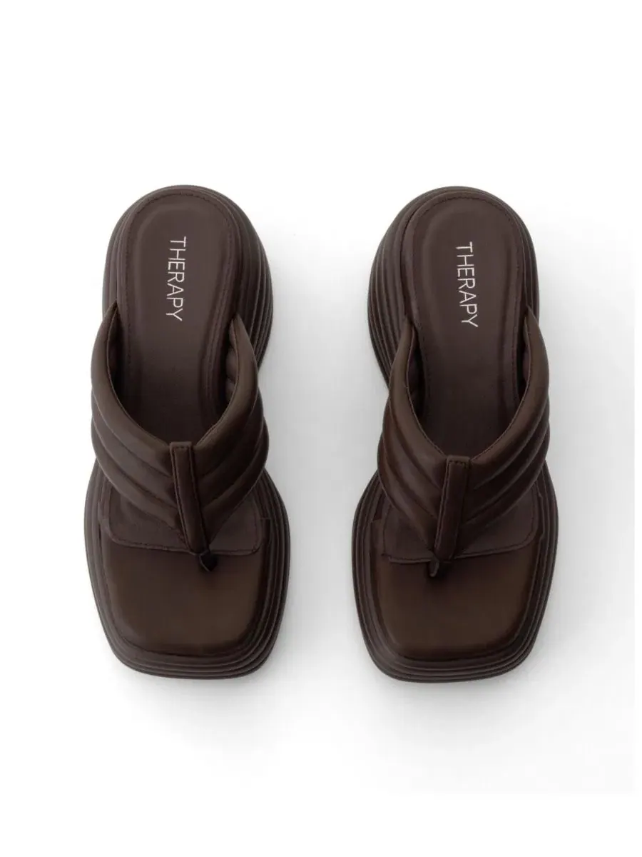 Босоножки-вьетнамки на танкетке с квадратным носком Flames Wedge Sandal Therapy Australia — изображение 2 из 5