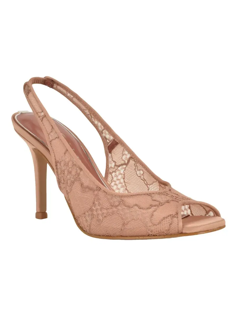 Женские кружевные туфли-лодочки Kisco с открытым носком и открытой пяткой GUESS, Natural Lace