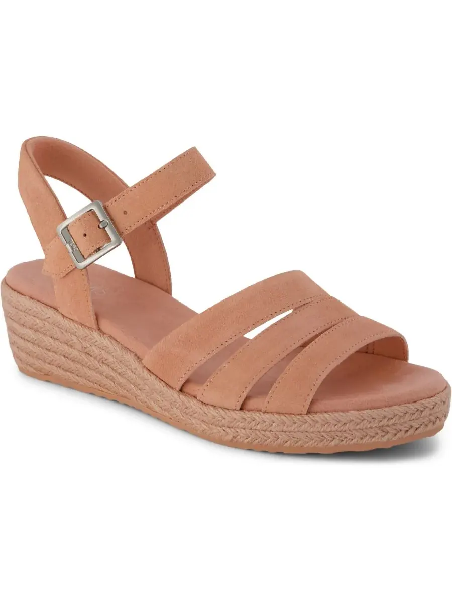 Женские сандалии на танкетке с открытым носком Julia TOMS, Bloom Suede