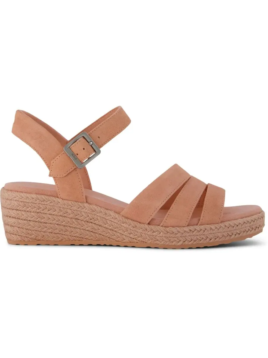 Женские сандалии на танкетке с открытым носком Julia TOMS, Bloom Suede — изображение 2 из 5