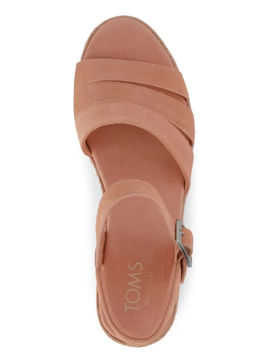 Женские сандалии на танкетке с открытым носком Julia TOMS, Bloom Suede — изображение 4 из 5