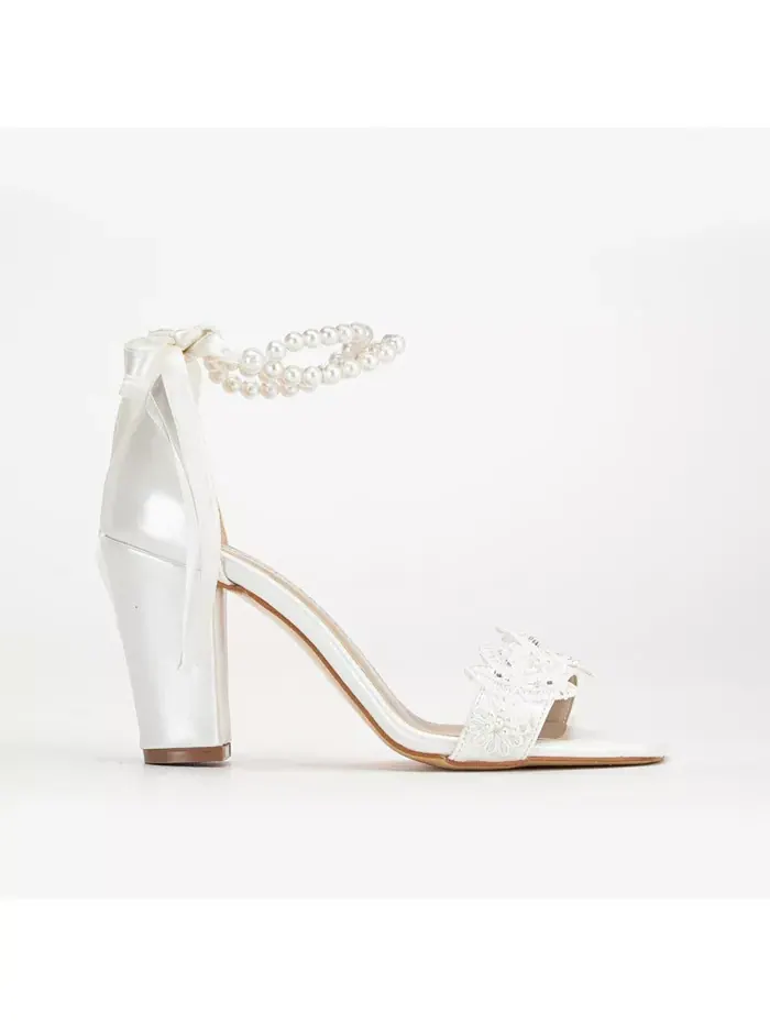 Элегантные свадебные босоножки Helene Lace с жемчугом Forever & Always Shoes