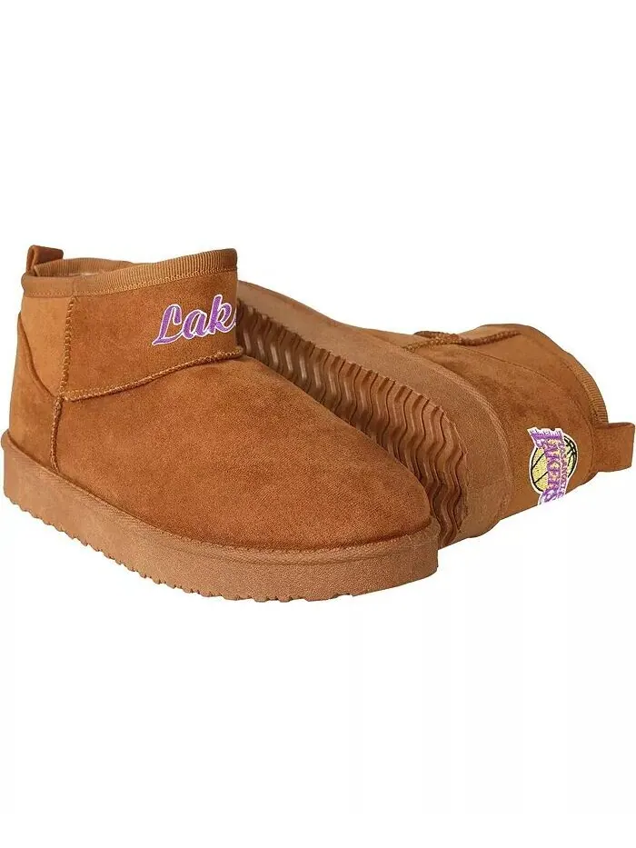 Женские коричневые ботинкисы Los Angeles Lakers Team Logo Fuzzy Fan Boots FOCO — изображение 1 из 2
