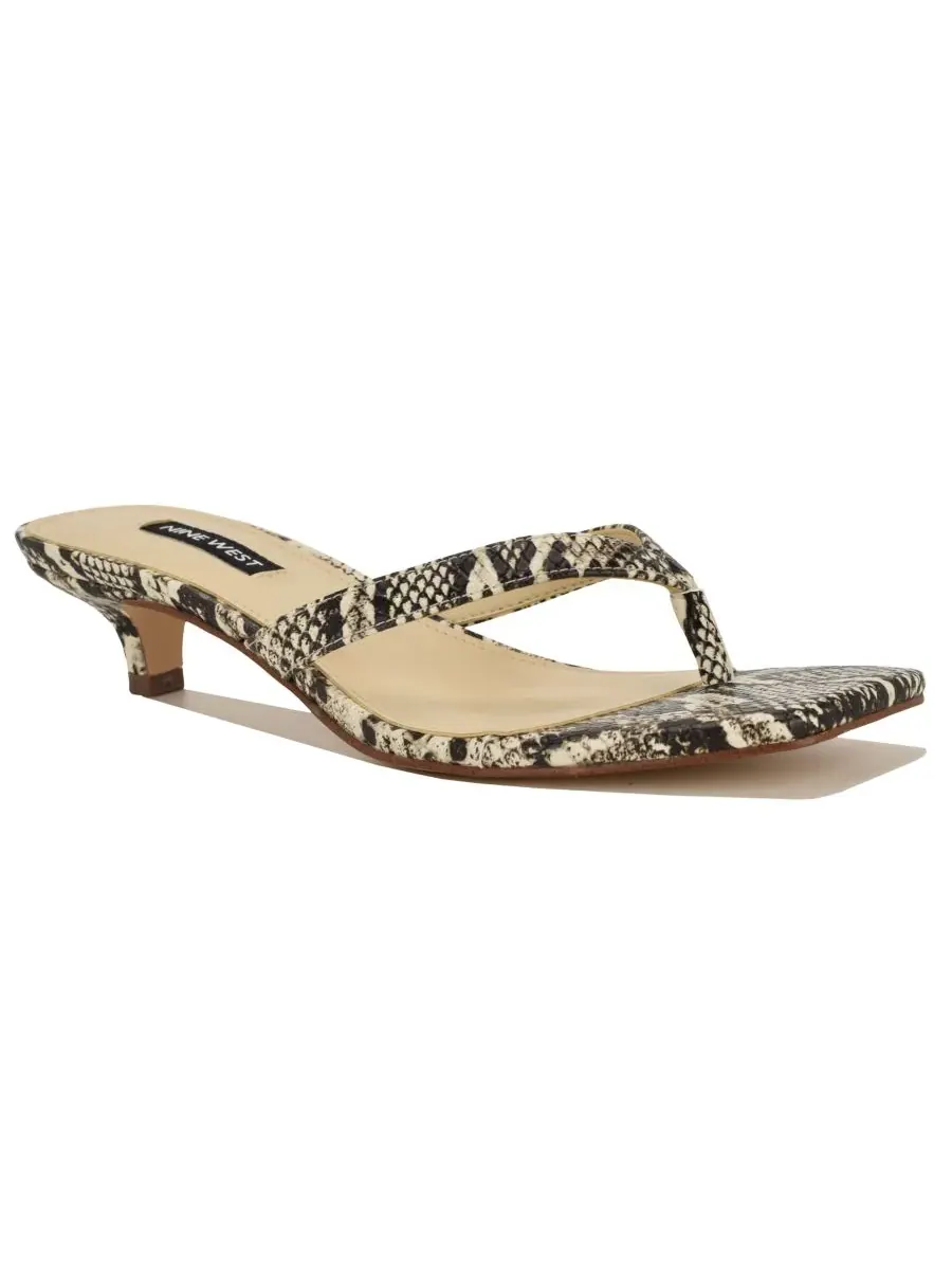 Женские сандалии Cassa Thong на низком каблуке-рюмочке Nine West, светлый-natural snake
