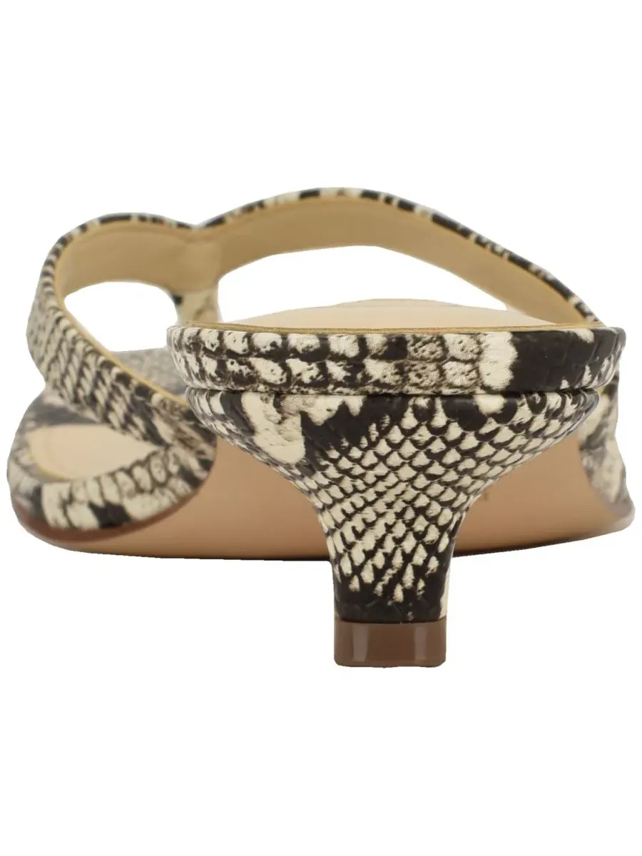 Женские сандалии Cassa Thong на низком каблуке-рюмочке Nine West, светлый-natural snake — изображение 3 из 5