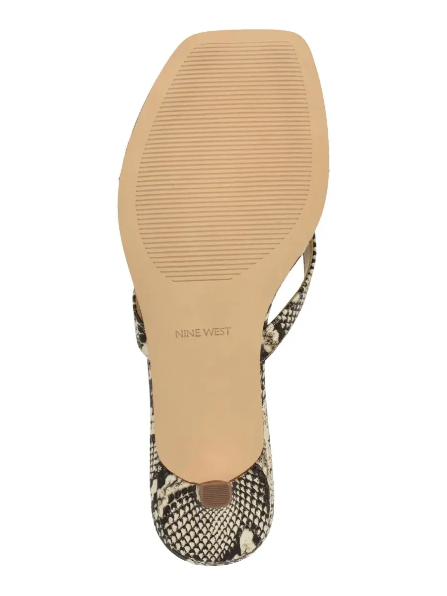 Женские сандалии Cassa Thong на низком каблуке-рюмочке Nine West, светлый-natural snake — изображение 5 из 5