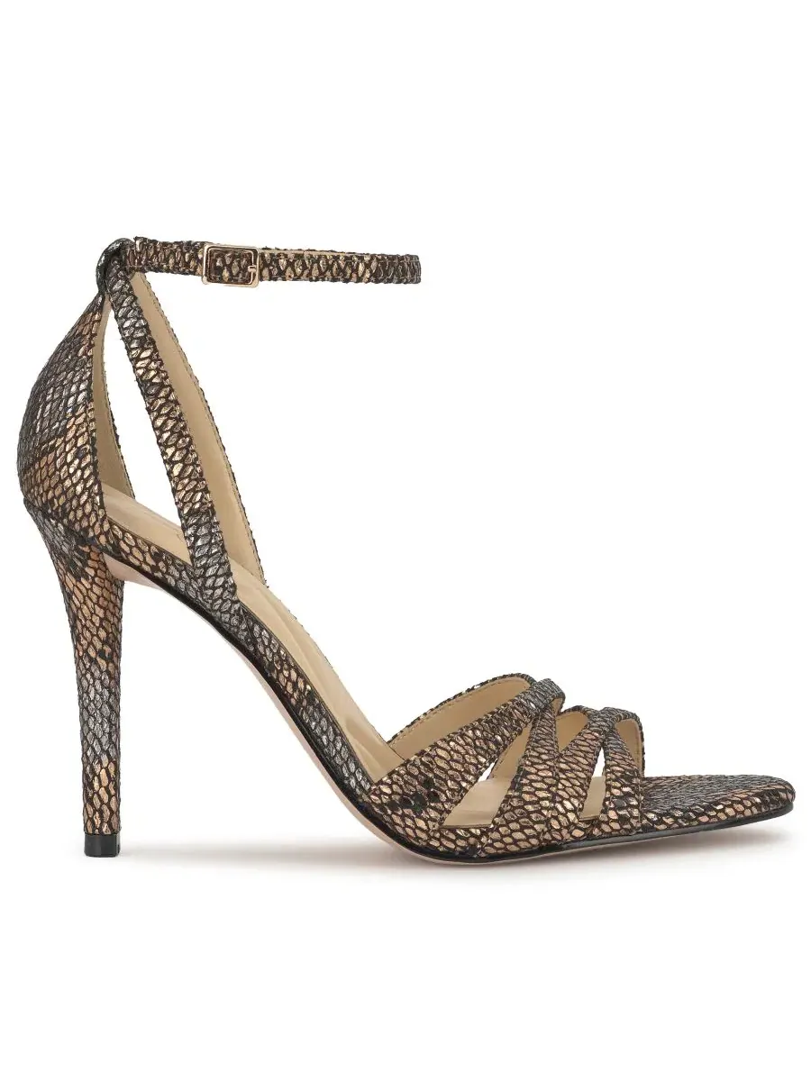 Босоножки на каблуке с острым носком Calisa Jessica Simpson, Bronze Snake — изображение 2 из 5