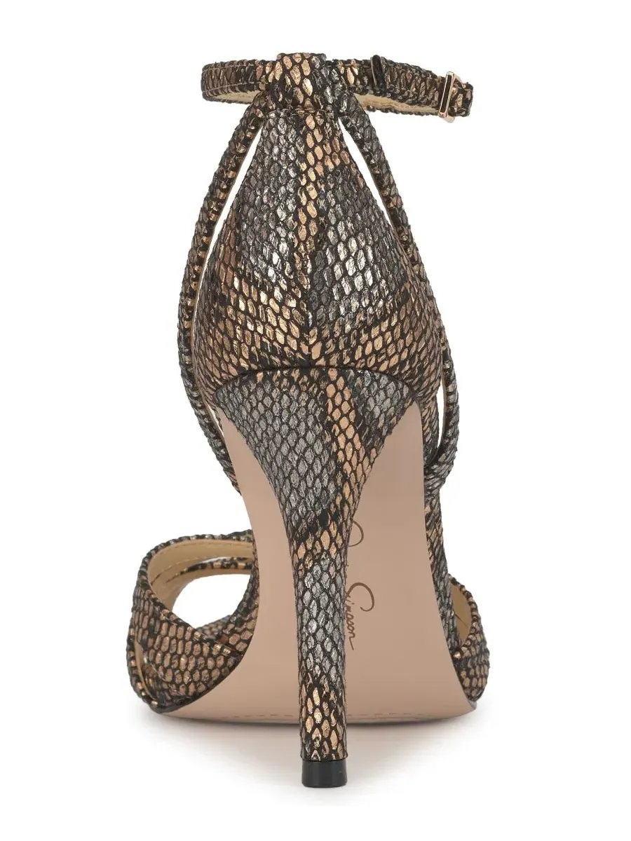 Босоножки на каблуке с острым носком Calisa Jessica Simpson, Bronze Snake — изображение 3 из 5