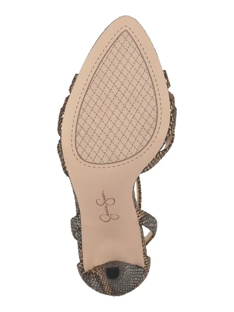 Босоножки на каблуке с острым носком Calisa Jessica Simpson, Bronze Snake — изображение 5 из 5