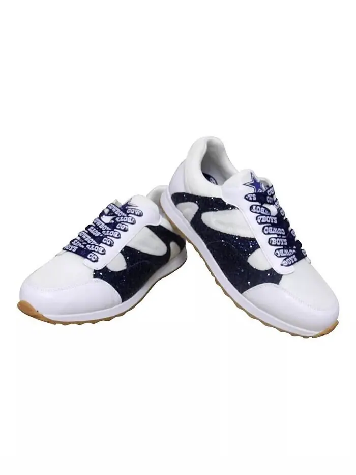 Женские белые блестящие кроссовки Dallas Cowboys Cuce — изображение 2 из 3