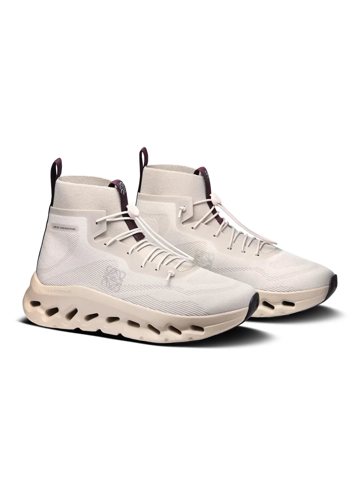 Женские высокие кроссовки с сетчатым верхом Cloudtilt Hi LOEWE On Sand Oatmeal Plum — изображение 6 из 6, песочный