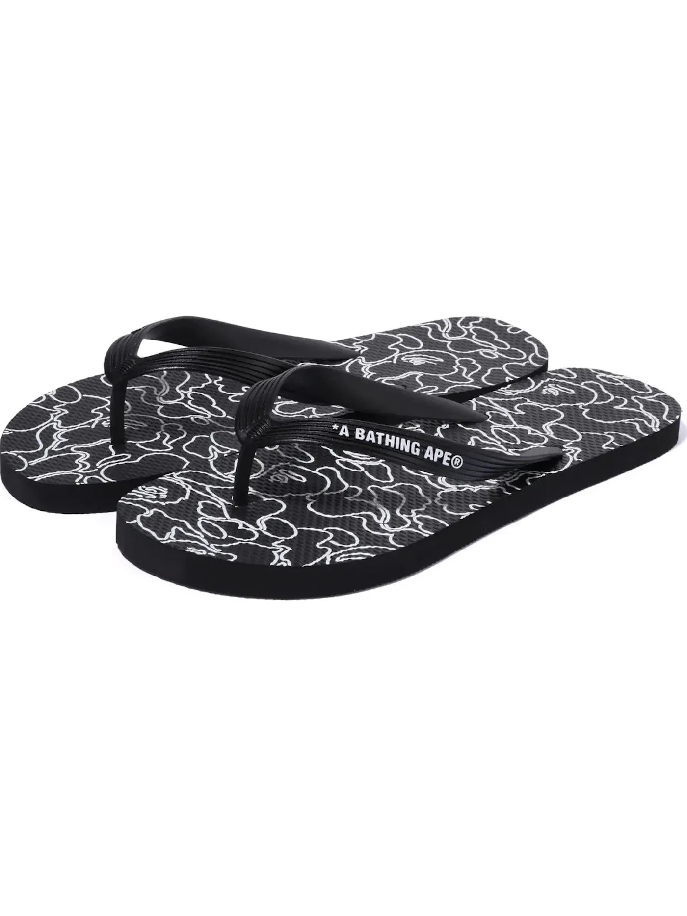 Мужские сандалии с камуфляжным принтом A Bathing Ape ABC Neon Camo Beach Sandal BAPE — изображение 1 из 1, черный