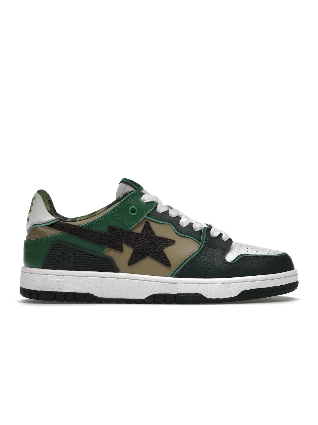 Мужские кроссовки Lifestyle с камуфляжным принтом A Bathing Ape BAPE SK8 Sta — изображение 1 из 4, зеленый/коричневый/белый