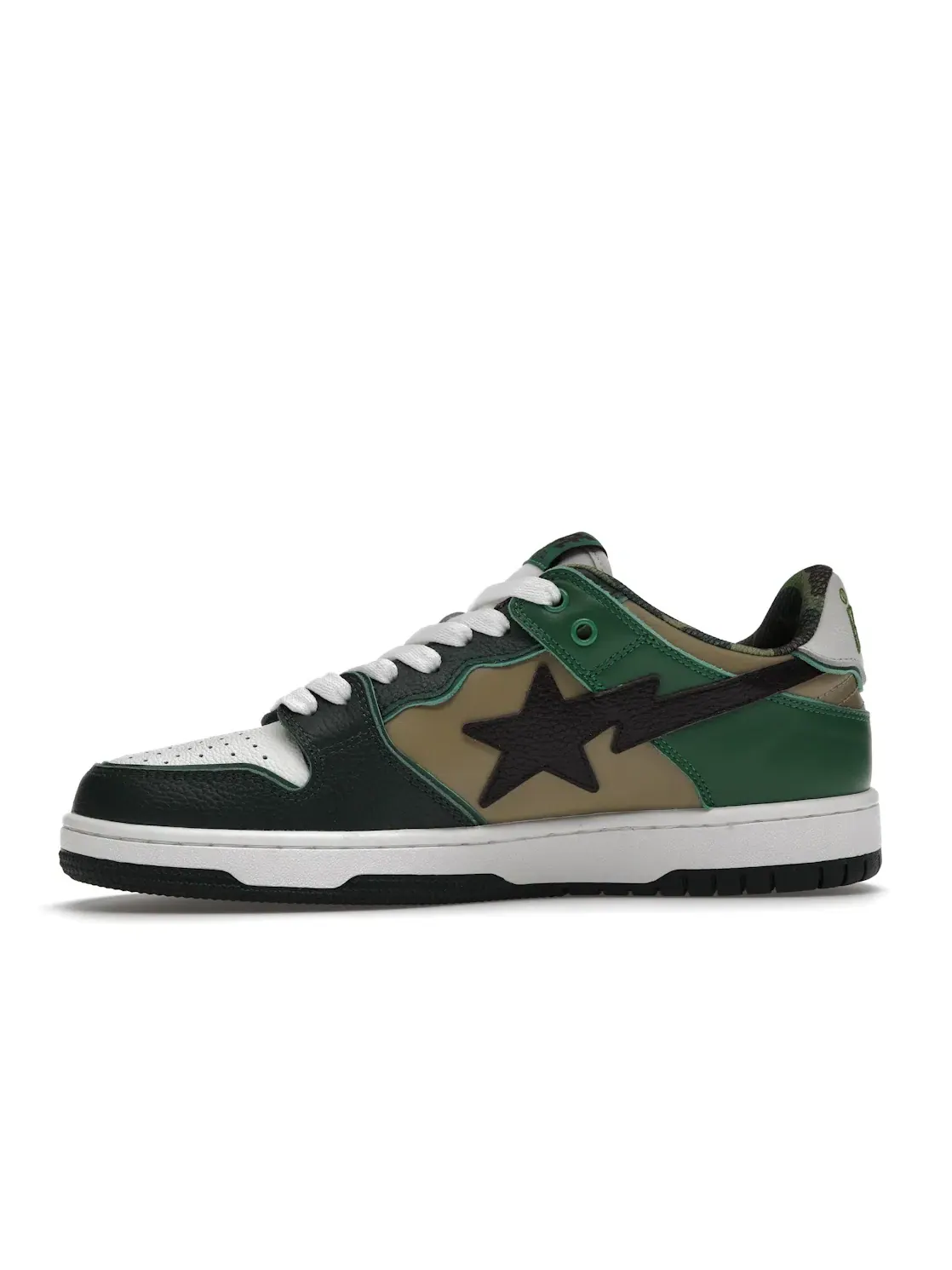 Мужские кроссовки Lifestyle с камуфляжным принтом A Bathing Ape BAPE SK8 Sta — изображение 3 из 4, зеленый/коричневый/белый