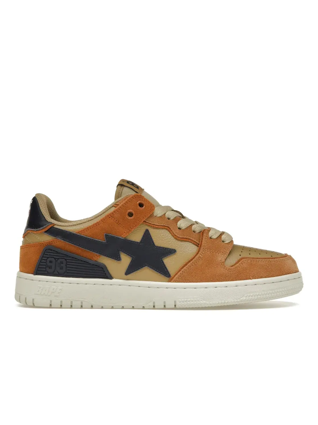 Мужские кроссовки Lifestyle BAPE SK8 Sta Beige/Orange/Navy — изображение 1 из 4