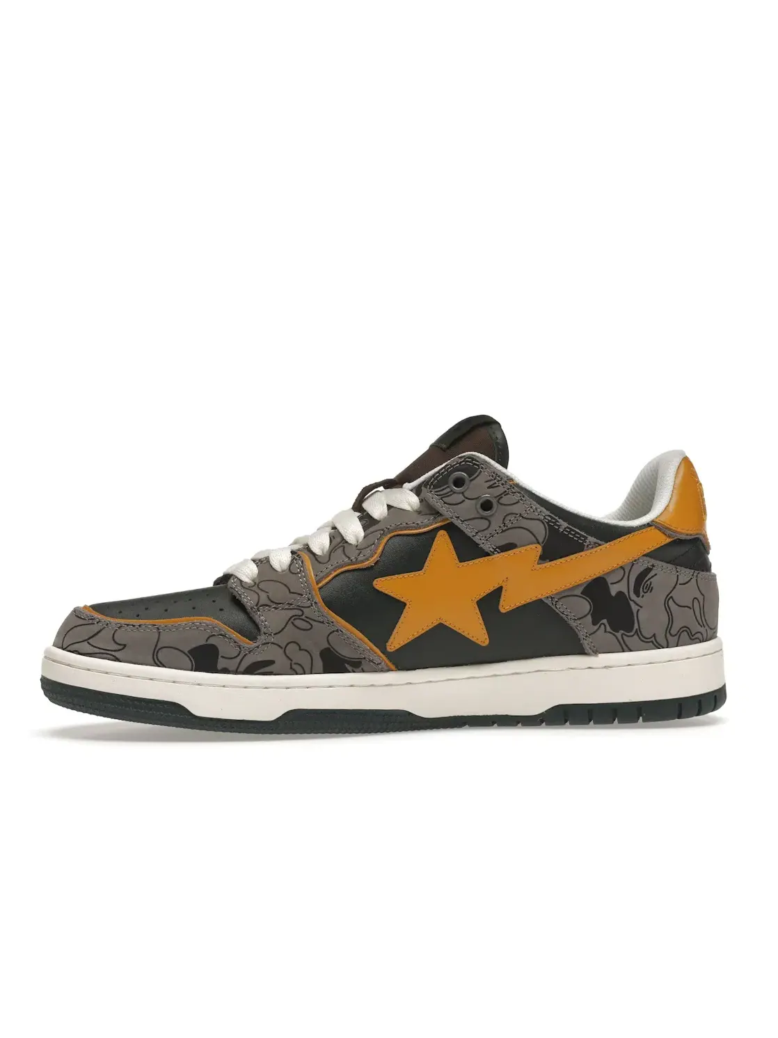 Мужские кроссовки Lifestyle Grey/Mustard Yellow A Bathing Ape BAPE SK8 Sta BAPE — изображение 3 из 4, серый/желтый