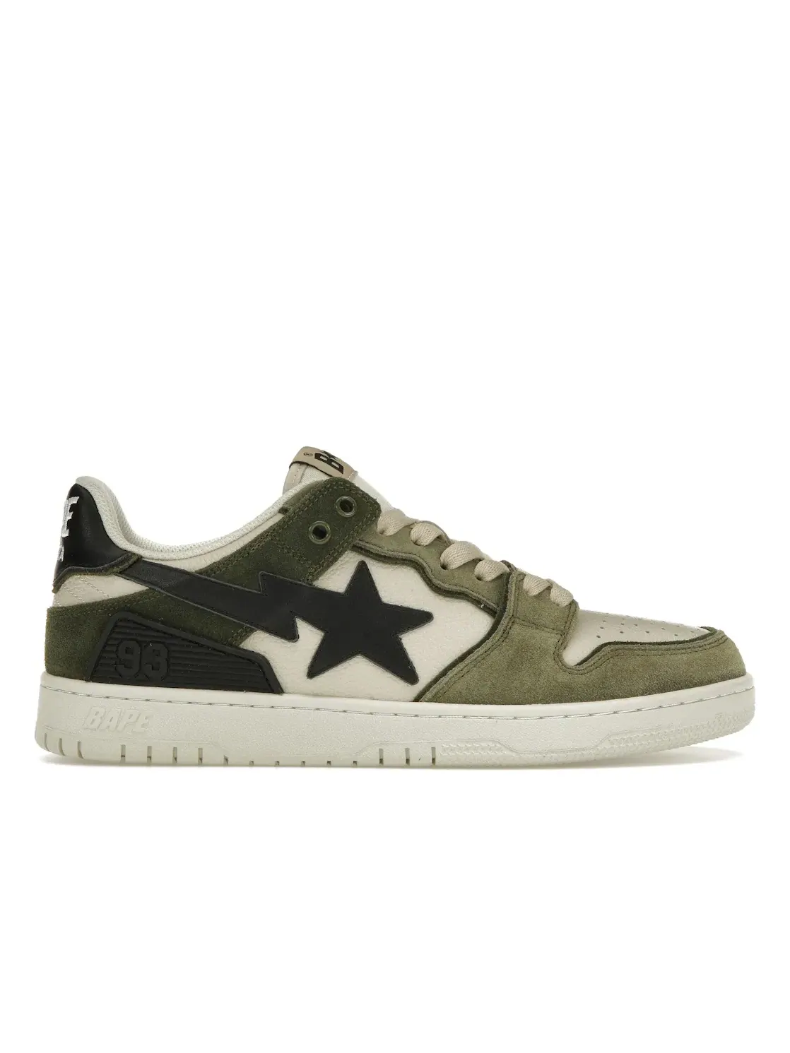 Мужские кроссовки Lifestyle A Bathing Ape BAPE SK8 Sta BAPE — изображение 1 из 4, оливковый/белый/серый