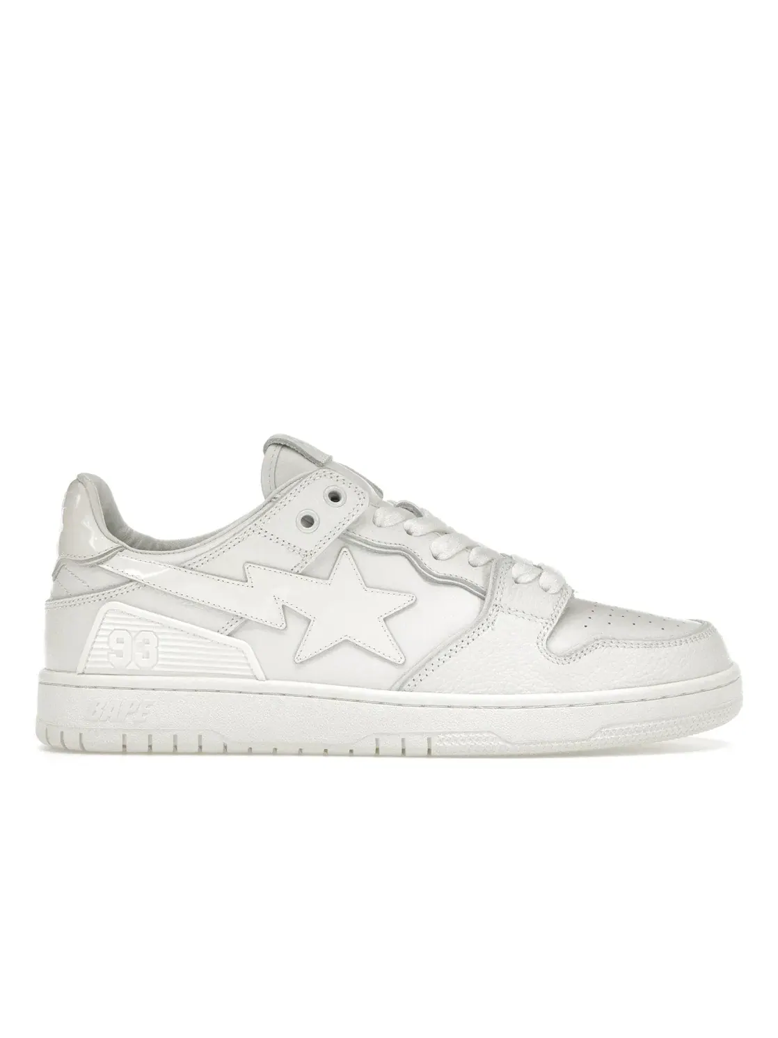 Мужские кроссовки с лакированной кожи BAPE A Bathing Ape BAPE SK8 Sta — изображение 1 из 4, белый/белый/белый