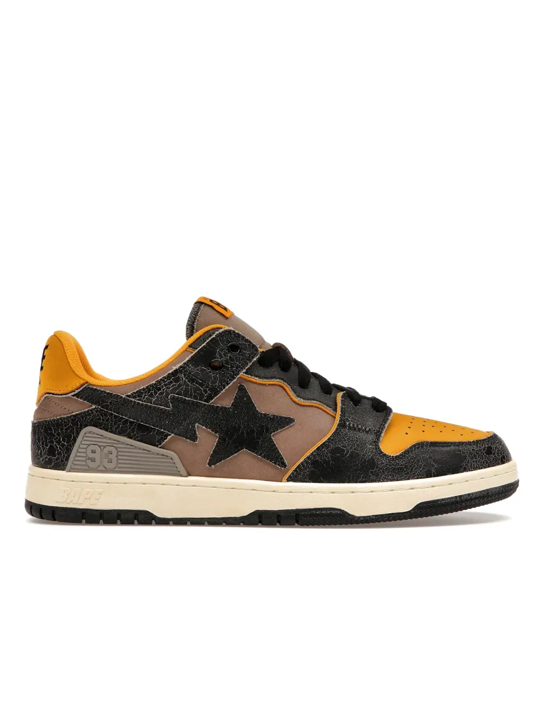 Мужские кроссовки в винтажном стиле A Bathing Ape BAPE SK8 Sta — изображение 1 из 4, черный/желтый/серый