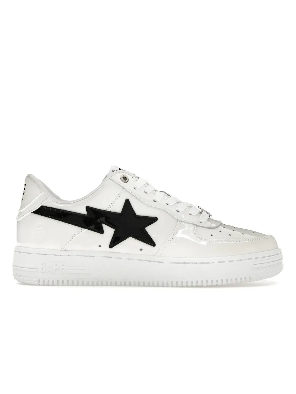 Мужские кроссовки с лакированной кожи BAPE A Bathing Ape BAPE Sta — изображение 1 из 4, белый/черный