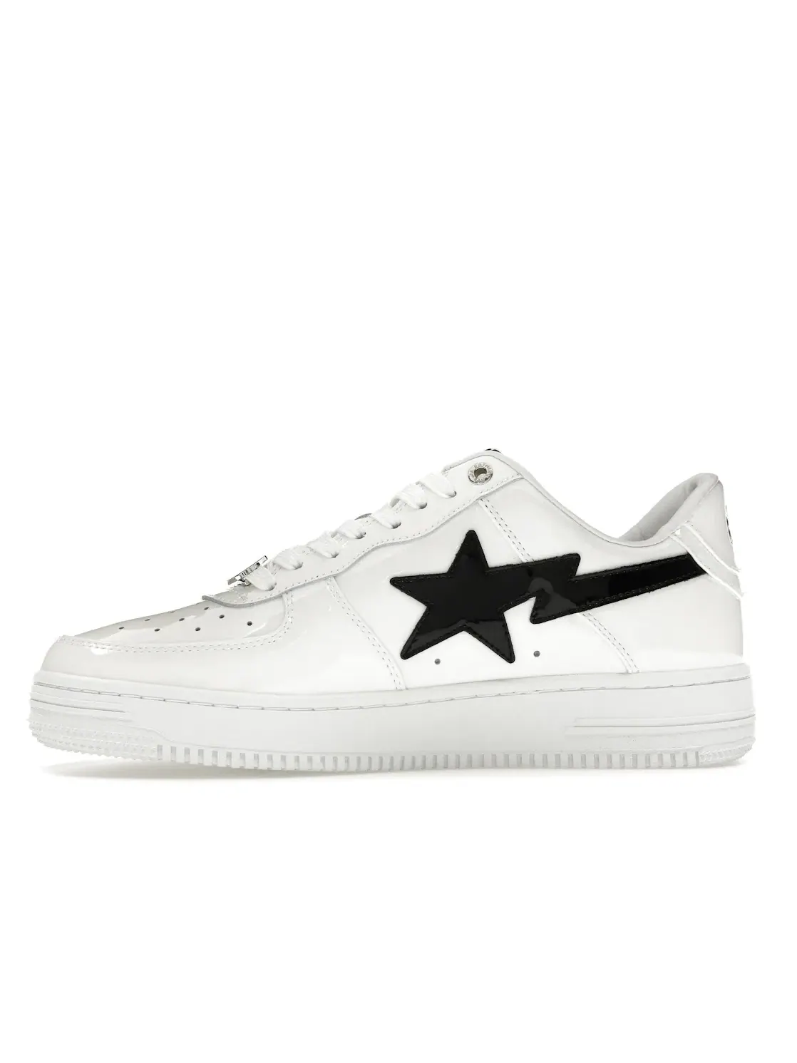 Мужские кроссовки с лакированной кожи BAPE A Bathing Ape BAPE Sta — изображение 3 из 4, белый/черный