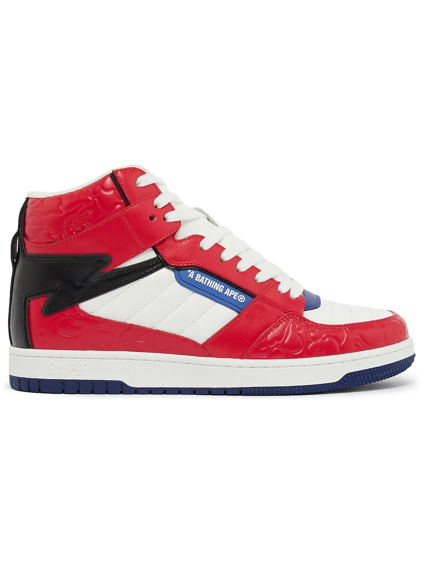 Мужские кроссовки с принтом A Bathing Ape BAPE Sta 88 Mid BAPE — изображение 1 из 1, красный/белый/синий