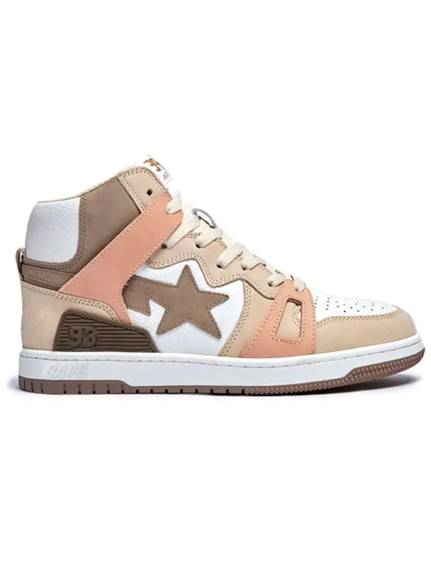 Мужские кроссовки Lifestyle BAPE A Bathing Ape BAPE Sta 93 Hi — изображение 1 из 1, коричневый/белый/бежевый