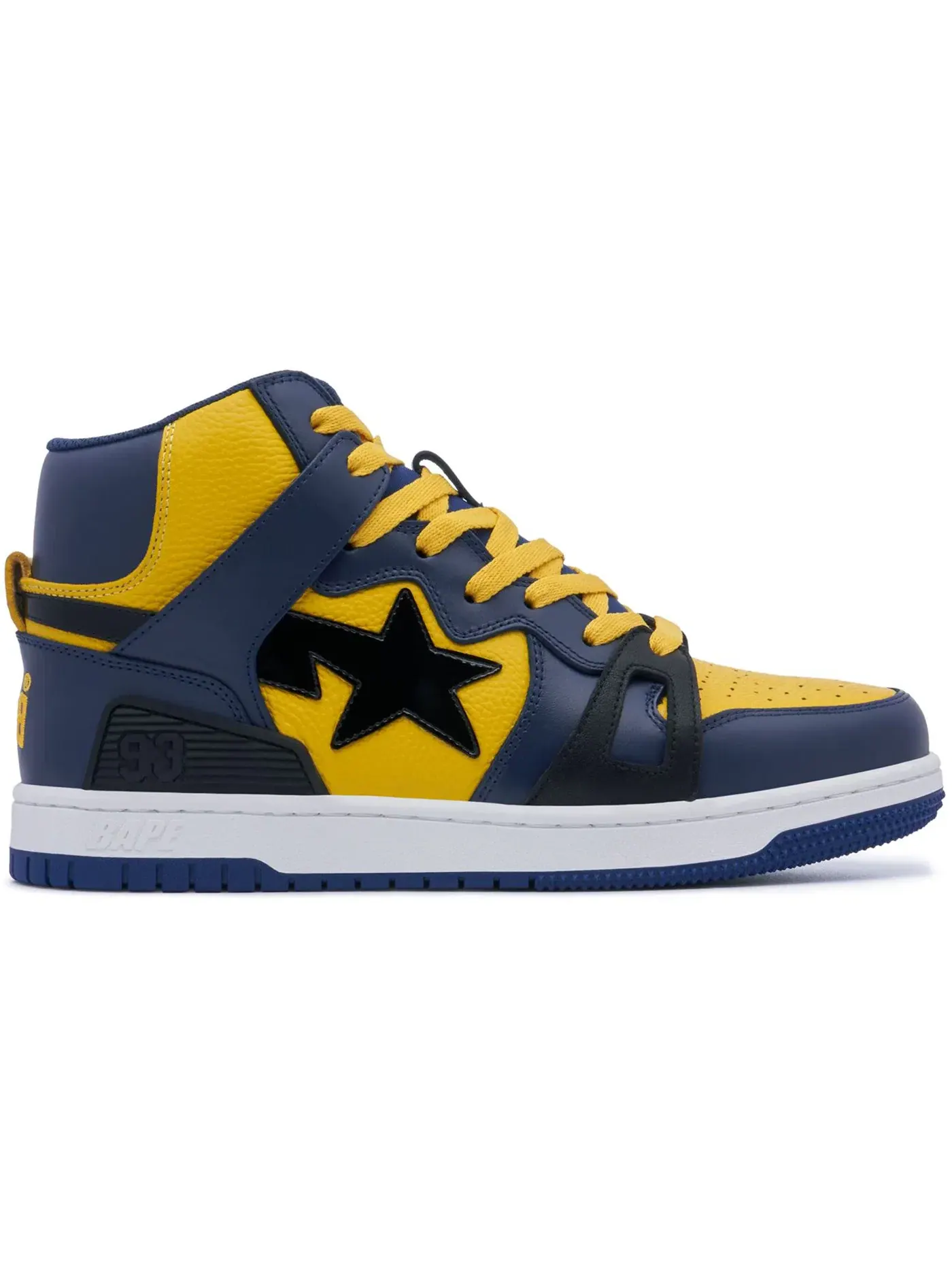 Мужские кроссовки Lifestyle BAPE A Bathing Ape BAPE Sta 93 Hi — изображение 1 из 1, синий/желтый/черный